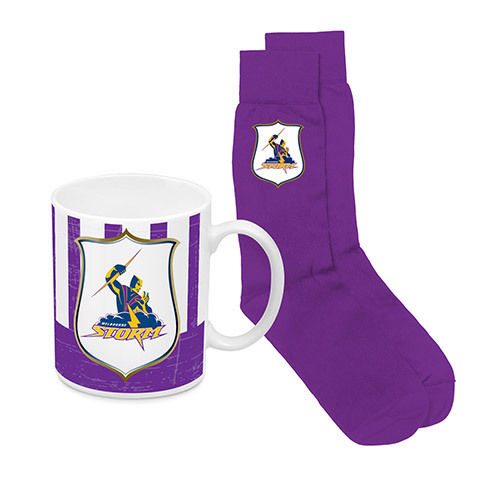NRL Melbourne Storm Heritage Mug & Sock Gift Pack