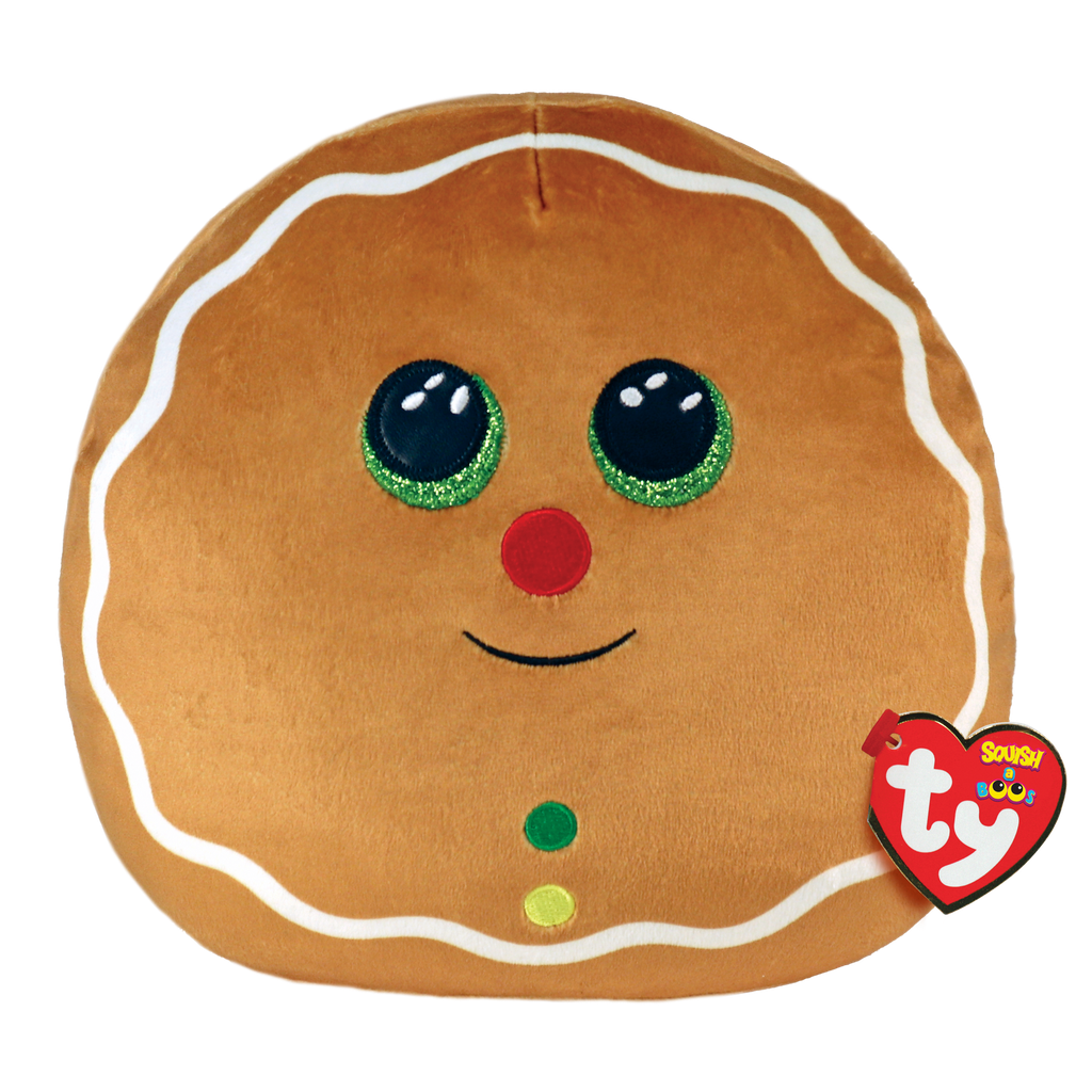 Cookie the Christmas Gingerbread Man 10" - Ty Squishy Beanies (Squish-A-Boo)