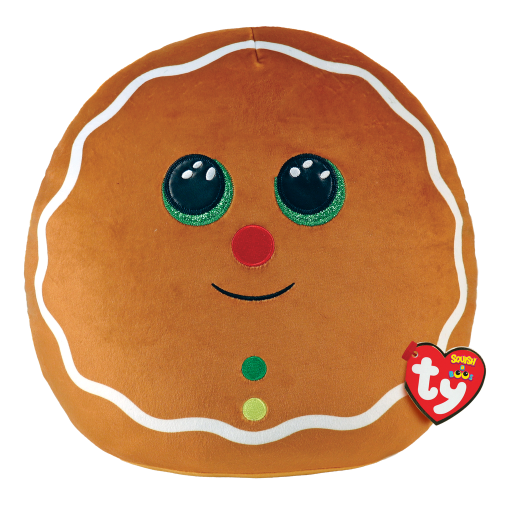 Cookie the Christmas Gingerbread Man 14" - Ty Squishy Beanies Clip (Squish-A-Boo)