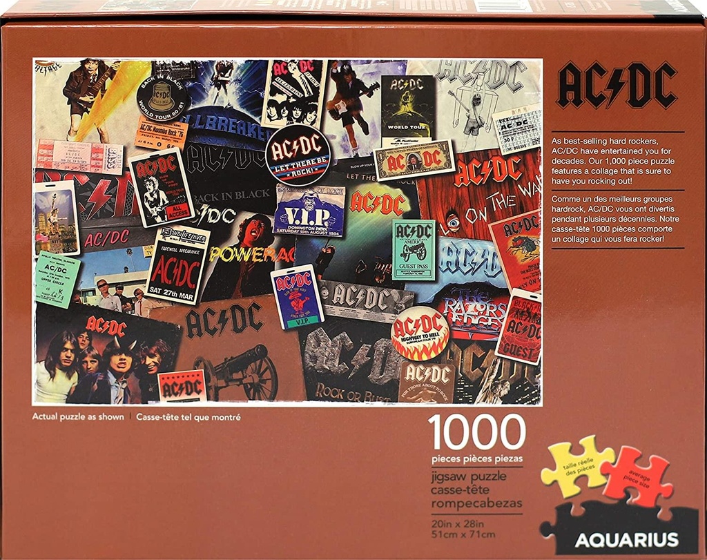 ACDC - Album Cover Collage 1000pc Jigsaw Puzzle - Aquarius