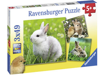 Cute Bunnies - 3x49pc Jigsaw Puzzle