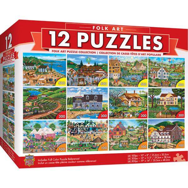 Masterpieces Jigsaw Puzzle - 12 Folk Art Bundle