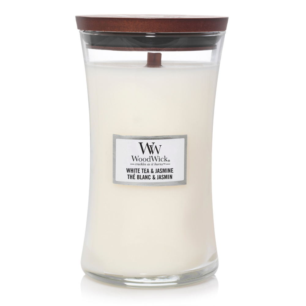 White Tea & Jasmine Large Candle - WoodWick