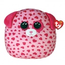 [39304] Ty Squish A Boo - 10" Tickle Pink Dog Heart Pattern Valentine's Day 2022