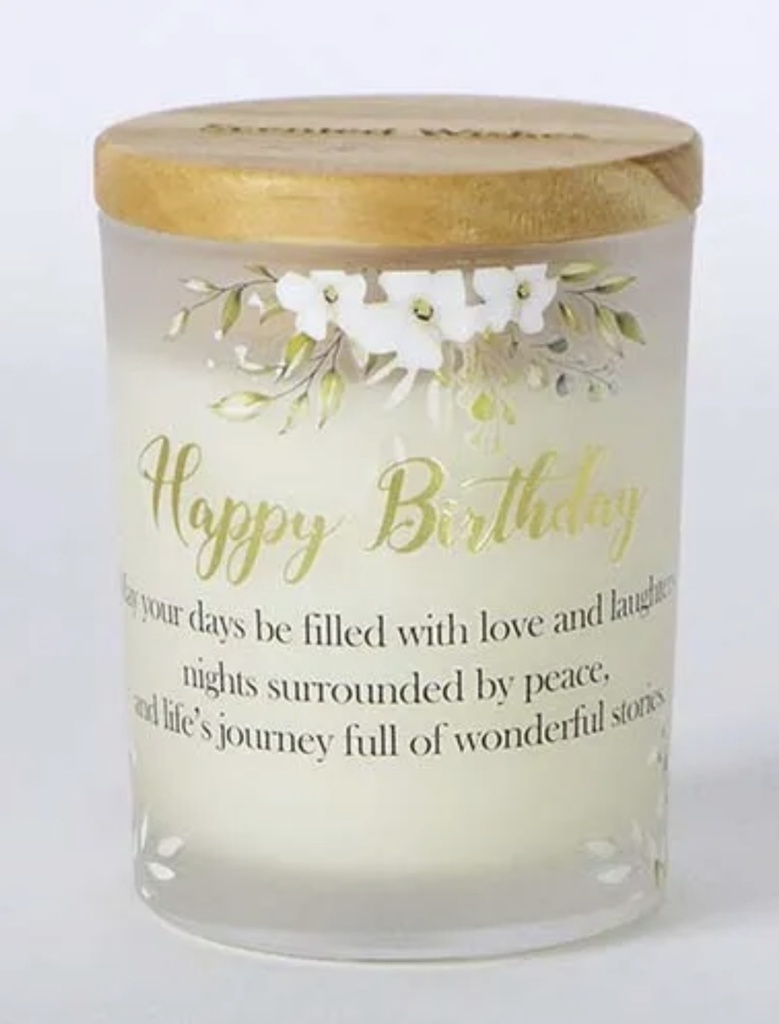 Scented Wishes Candle in Glass Jar Birthday - Arton Giftware