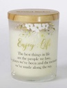 [SS688700-EN] Scented Wishes Candle in Glass Jar Enjoy Life - Arton Giftware