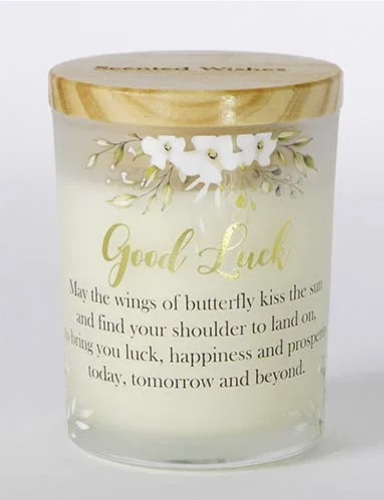 Scented Wishes Candle in Glass Jar Good Luck - Arton Giftware