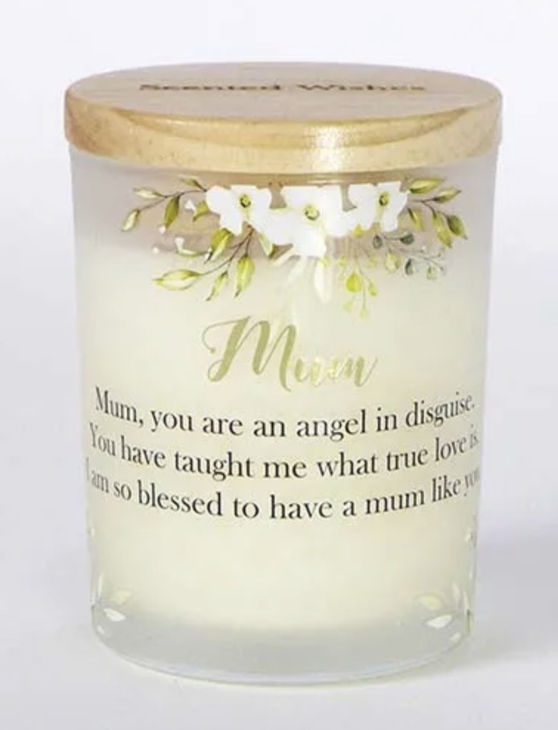 Scented Wishes Candle in Glass Jar Mum - Arton Giftware