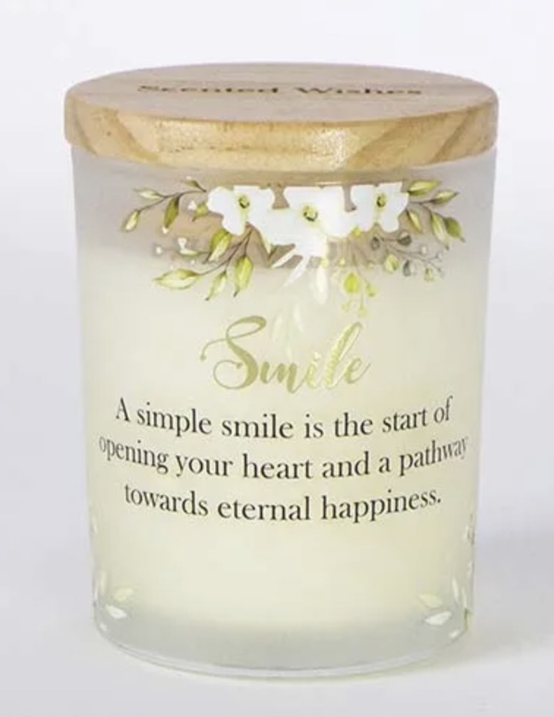 Scented Wishes Candle in Glass Jar Smile - Arton Giftware
