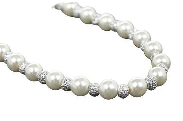 Pearl Shamballa Necklace - Equilibrium Jewellery