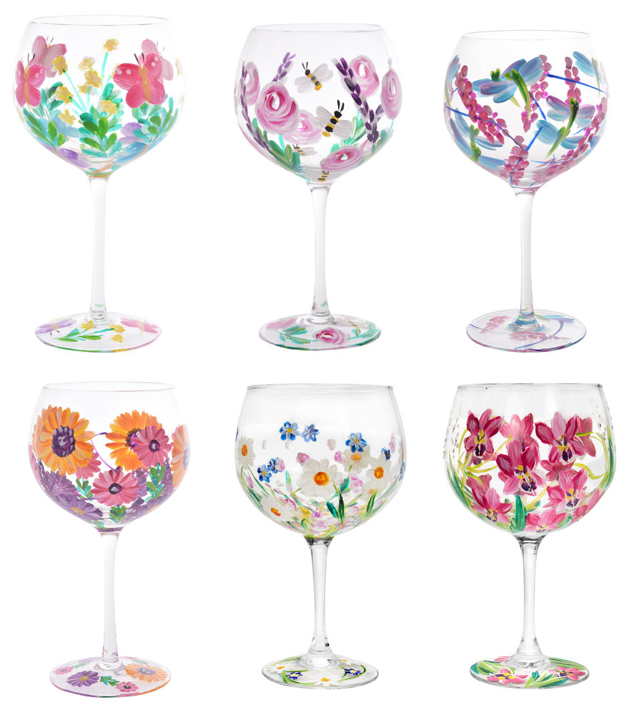 Hand Painted Gin Glass (Assorted Designs)