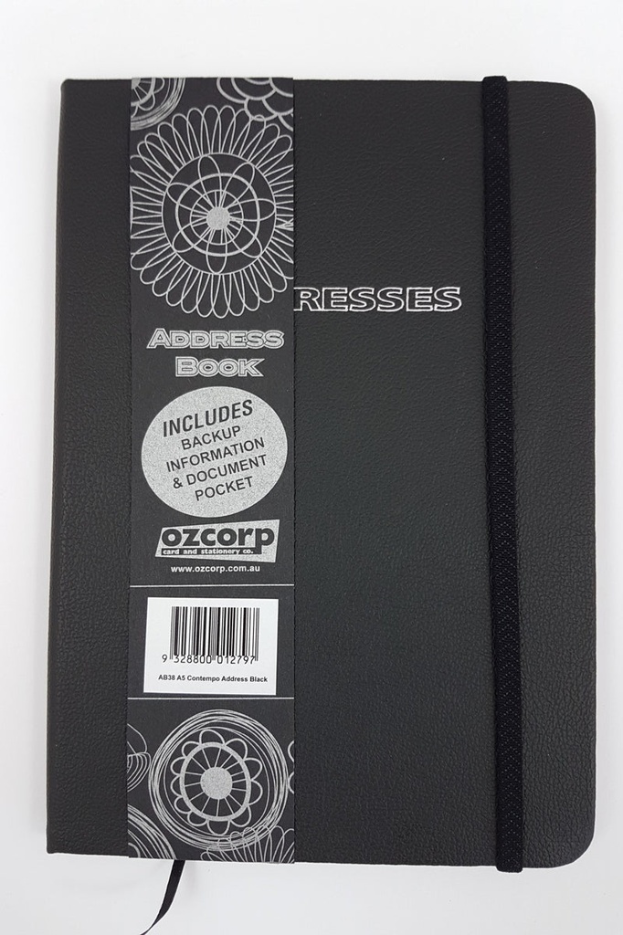 A5 Address Book - Black - Ozcorp