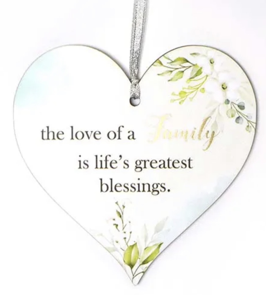 Sound Of Spring Hanging Heart Plaque Family - Arton Giftware