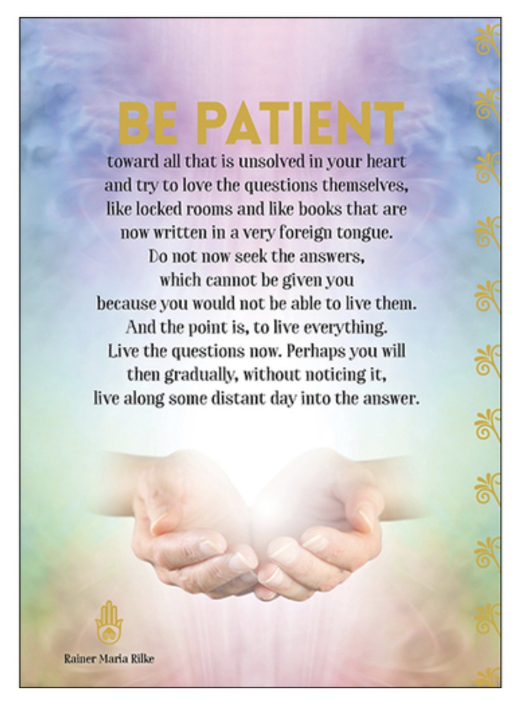 Be Patient Inspirational Card - Affirmations