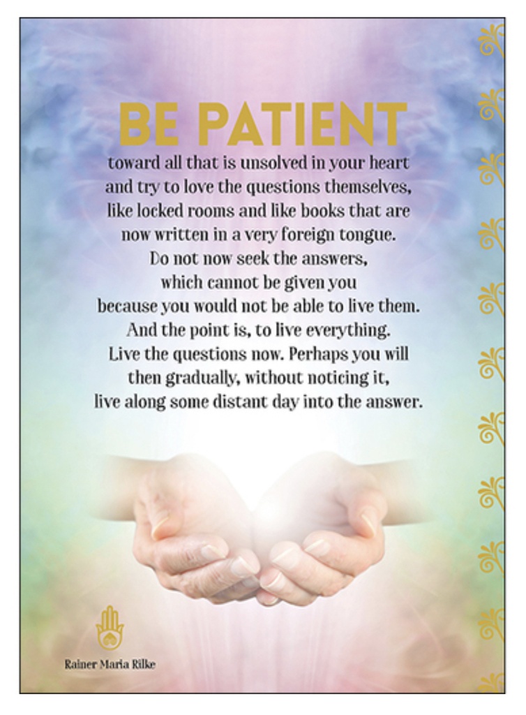 Be Patient Inspirational Card - Affirmations