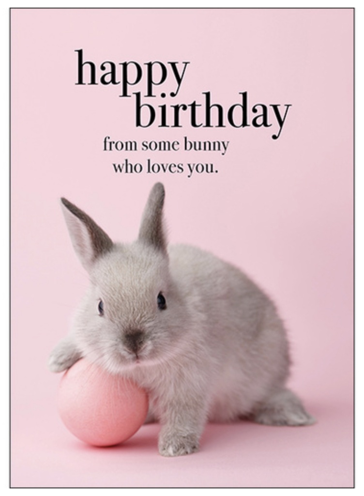 Bunny Animal Birthday Inspirational Card - Affirmations