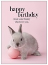 [M34] Bunny Animal Birthday Inspirational Card - Affirmations