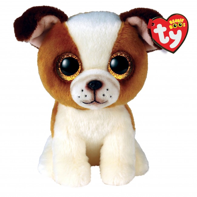 Hugo Brown and White Dog Ty Beanie Boos - Regular