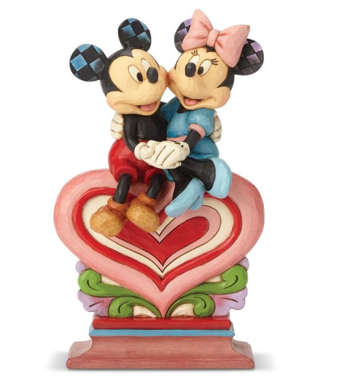 "Heart to Heart" Mickey & Minnie Mouse On Heart Figurine - Disney Traditions by Jim Shore