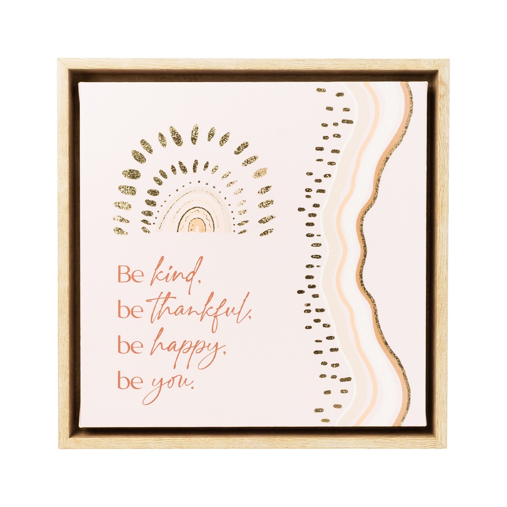 Desert Dunes Be Kind Framed Canvas 34X34 - Splosh