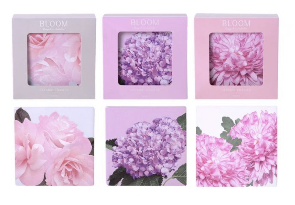 Bloom Floral Coaster 4Pack Assorted