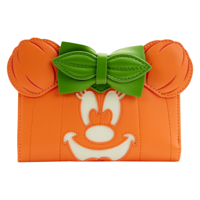 Disney - Minnie Pumpkin Glow In The Dark Face Halloween Flap Purse - Loungefly