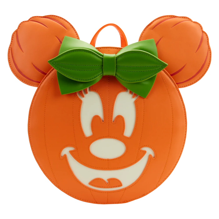 Disney - Minnie Pumpkin Glow In The Dark Face Halloween Mini Backpack - Loungefly