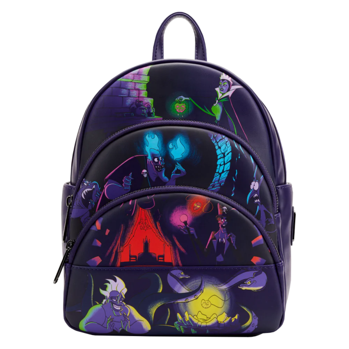 Disney Villains - Triple Pocket Glow In The Dark Mini Backpack - Loungefly