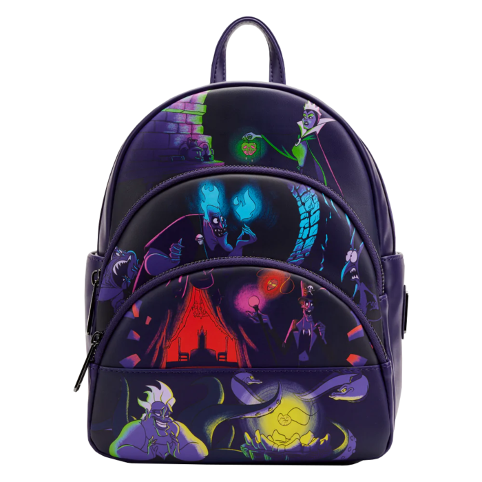 Disney Villains - Triple Pocket Glow In The Dark Mini Backpack - Loungefly