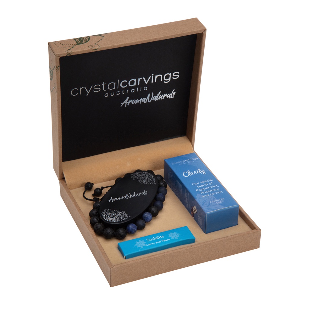 Clarity/Sodalite & Lava Stone Bracelet Aroma Set - Bramble Bay Co