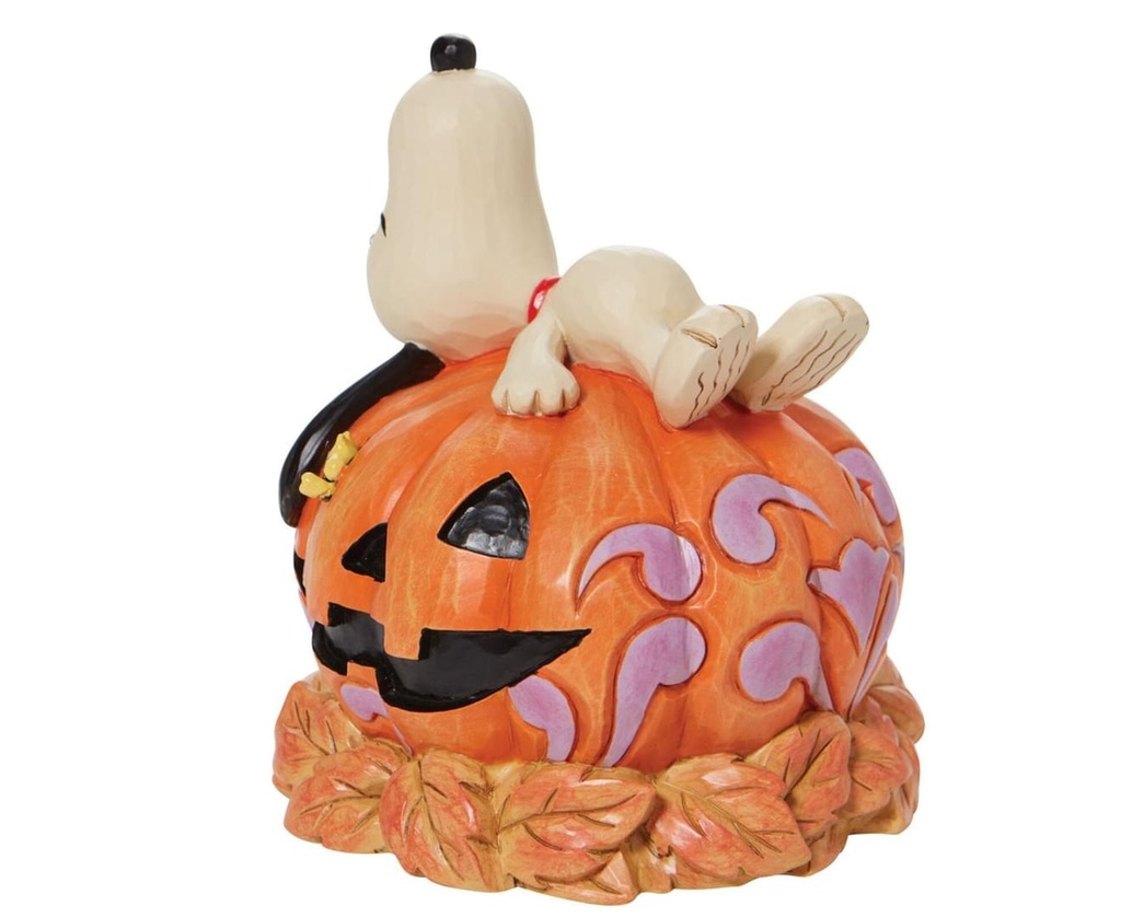 Peanuts by Jim Shore - Snoopy Laying on Halloween Pumpkin 14cm