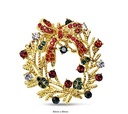 [BBL36] Crystal Wreath - Christmas Brooch
