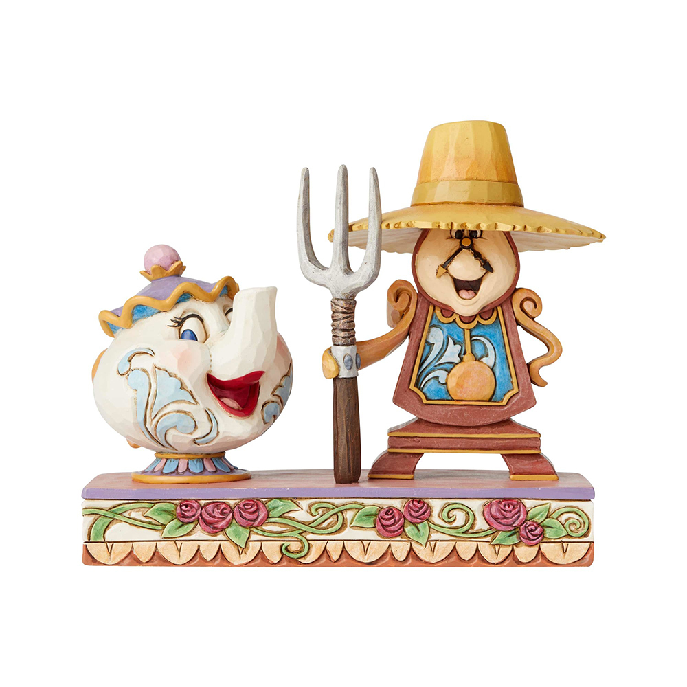 Disney Traditions - Beauty & The Beast Mrs Potts & Cogsworth (Workin' Round The Clock) Figurine