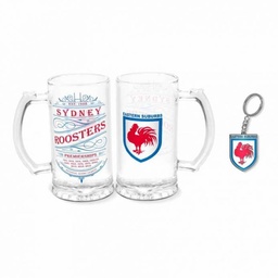 NRL Sydney Roosters Heritage Stein & Keyring Pack