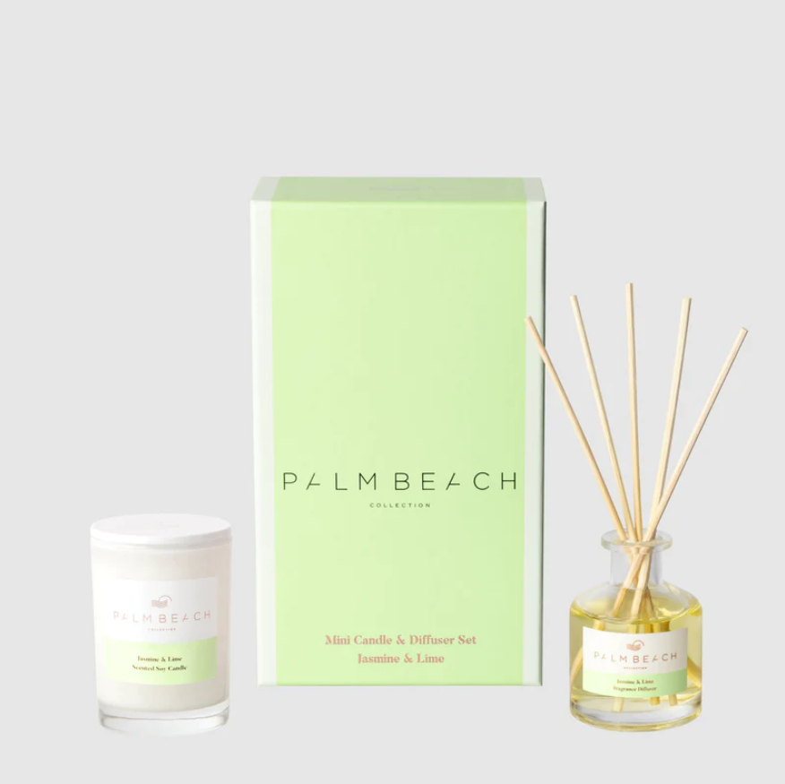 Jasmine & Lime Mini Candle & Diffuser Gift Set - Palm Beach Collection