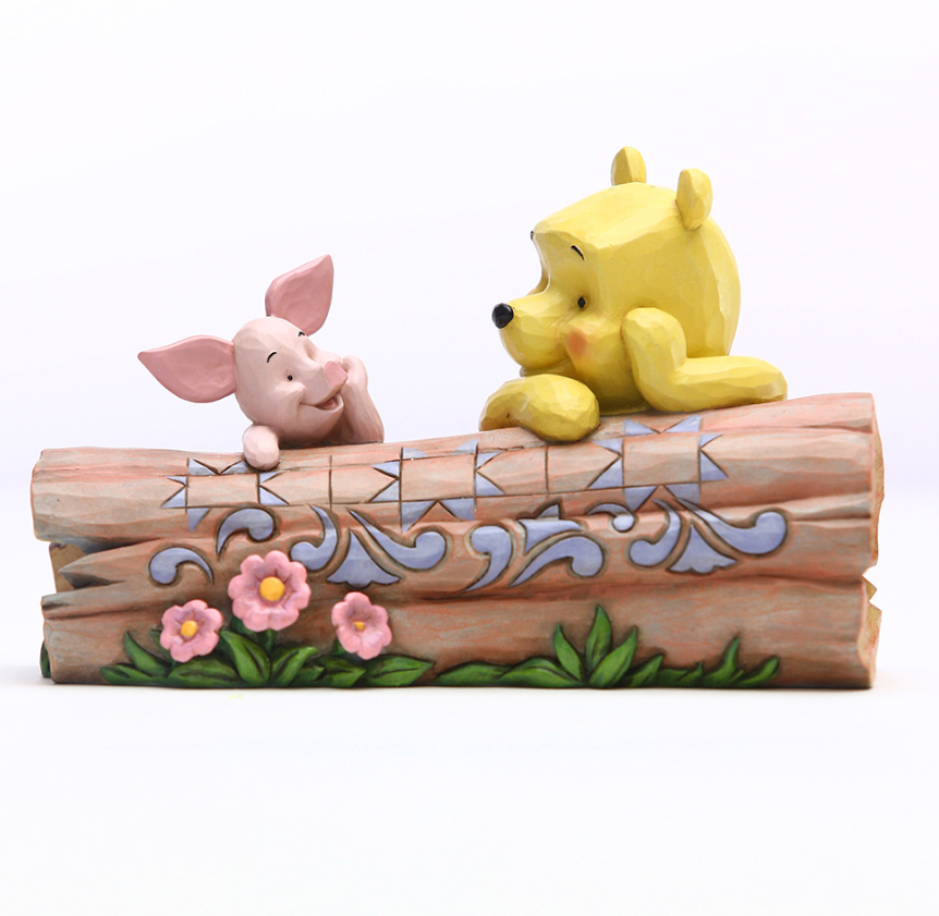 Disney Traditions - Winnie The Pooh - Pooh & Piglet On Log "Truncated Conversation" Figurine