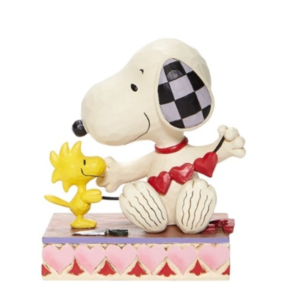 Snoopy 'Stringing Hearts' Snoopy with Hearts Figurine - Peanuts by Jim Shore
