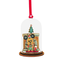 [A30542] Enchanting Disney - 'Santa Please Call Here' Mickey Mouse with Fireplace Dome Figurine
