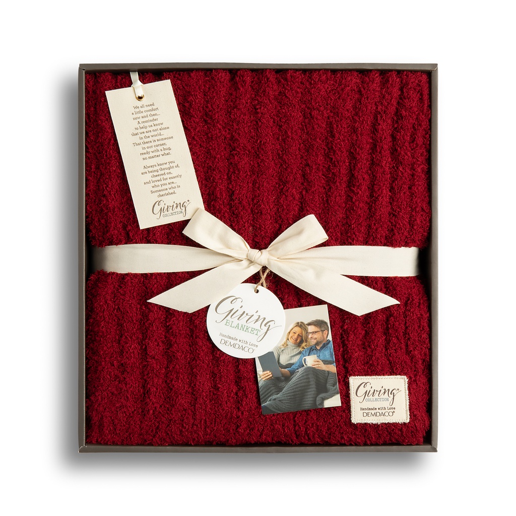 Demdaco Giving - 132x160cm/52x63" Ribbed Red Blanket