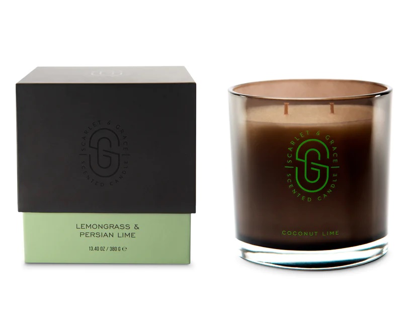 Lemongrass & Persian Lime 380g Candle - Scarlet & Grace