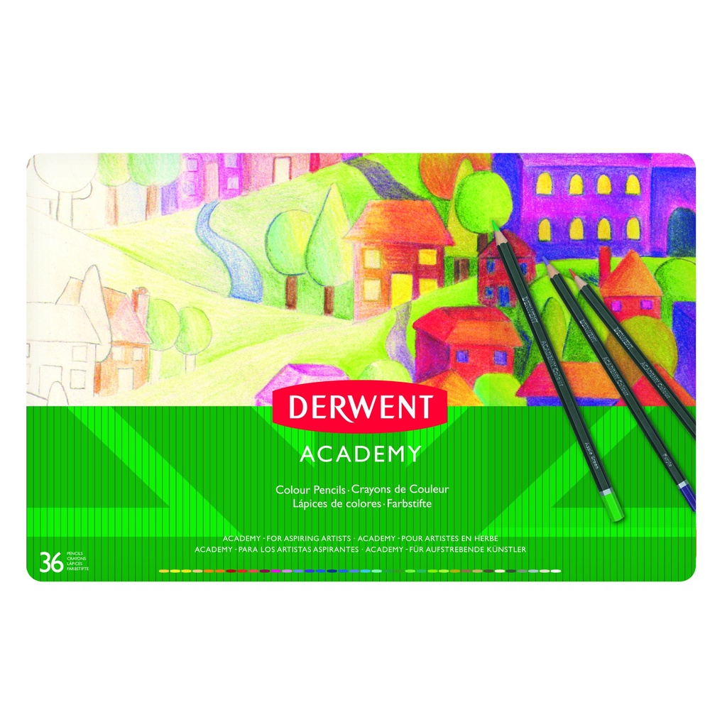 Derwent Academy Colour Pencil Tin 36 Pack