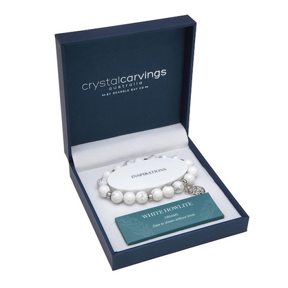 Bracelet - Wrap White Howlite 4.5mm with gold bead - Bramble Bay Co