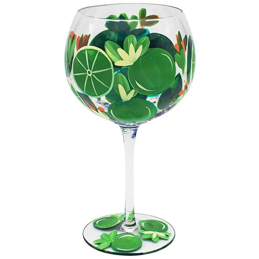 Hand Painted Stemmed Glass Limes