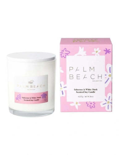 Tuberose & White Musk Candle 420g - Palm Beach Full Bloom Collection