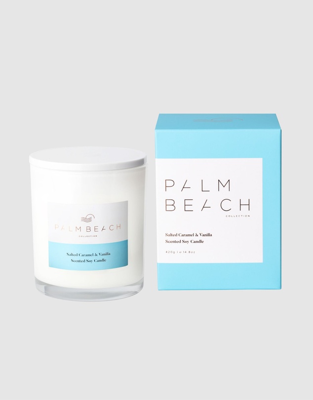 Salted Caramel & Vanilla 420g Standard Candle - Palm Beach Collection