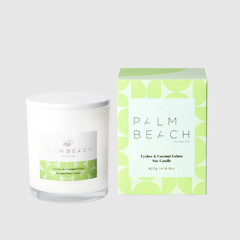 Lychee & Coconut Gelato 420g Candle - Palm Beach Gelato Collection