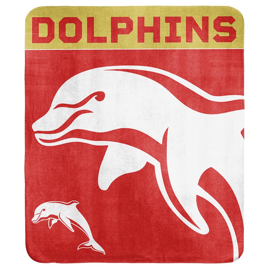 NRL Dolphins Polar Fleece Blanket