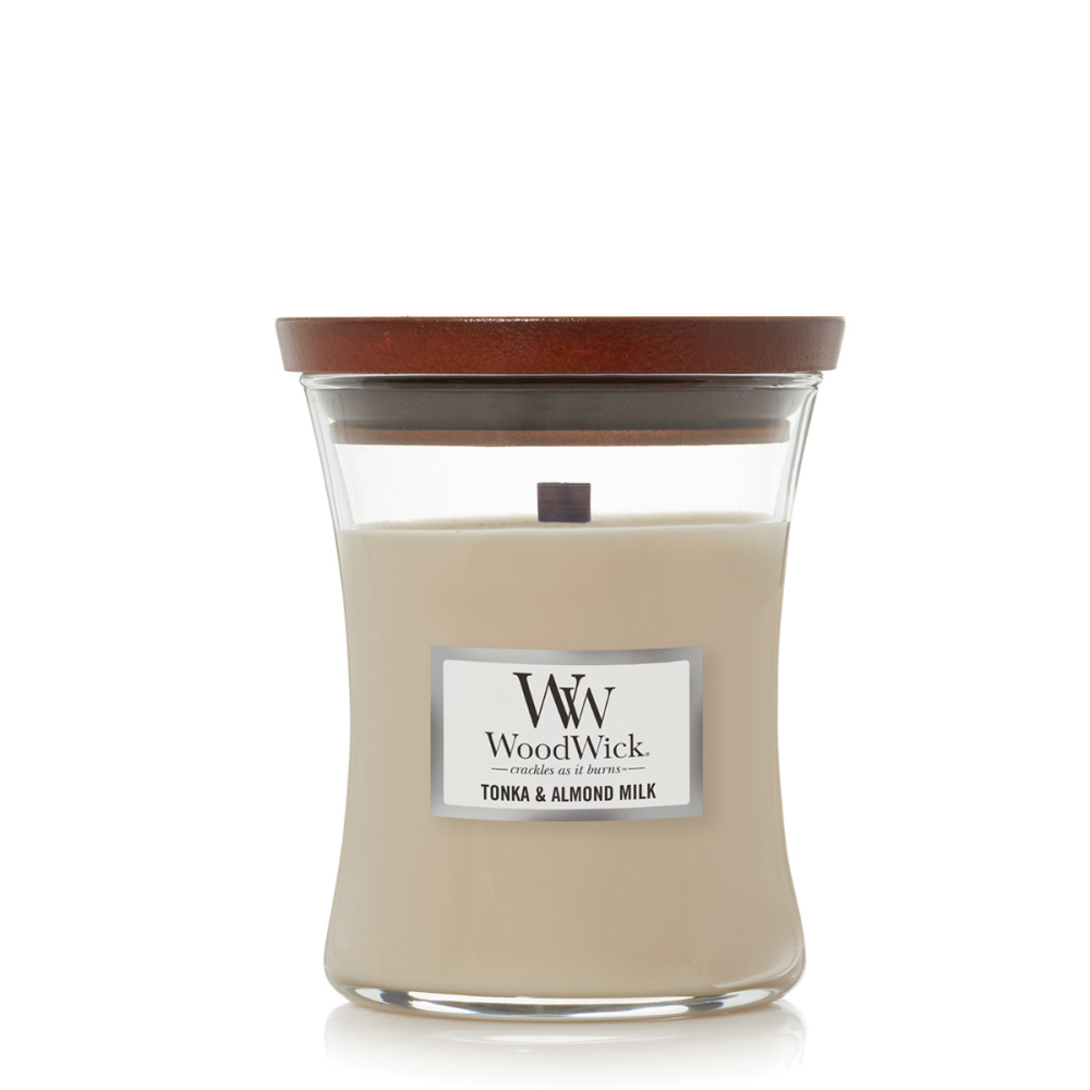 Tonka & Almond Milk Medium Candle - WoodWick
