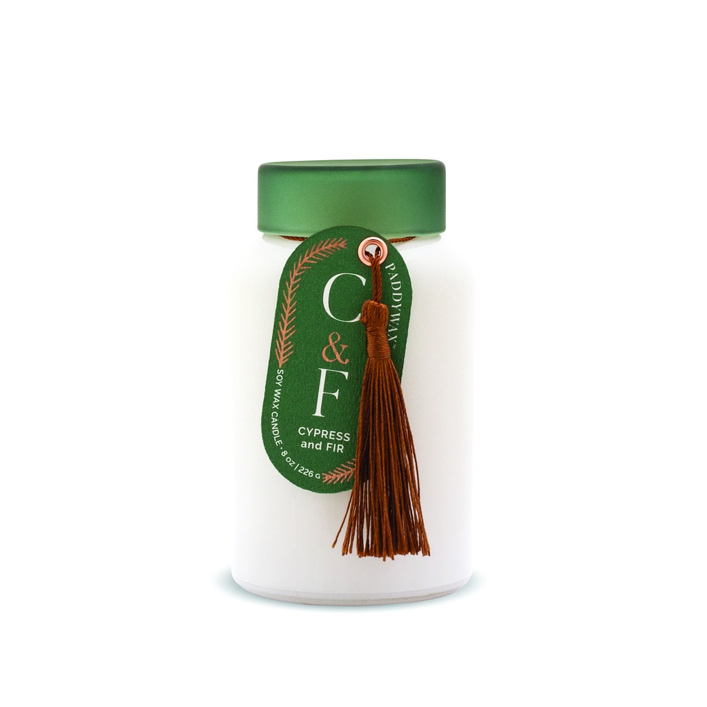 Gentleman's Hardware - Cypress Fir Holiday 8 OZ White Glass W/ Dark Green