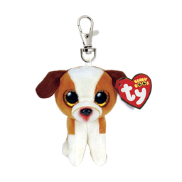 Hugo Brown and White Dog -  Ty Beanie Boos Clip